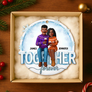 Couple Forever Christmas Ornament Personalized Gifts For Couple 01HUDT271025 - Ornament - GoDuckee