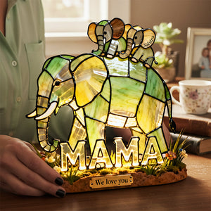 Elephant Family - Acrylic Plaque - Personalized Gifts For Mom 04HYTA290126