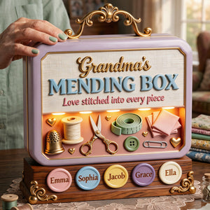 Grandma's Mending Box Acrylic Plaque - Personalized Gifts For Grandma 01tyta020326