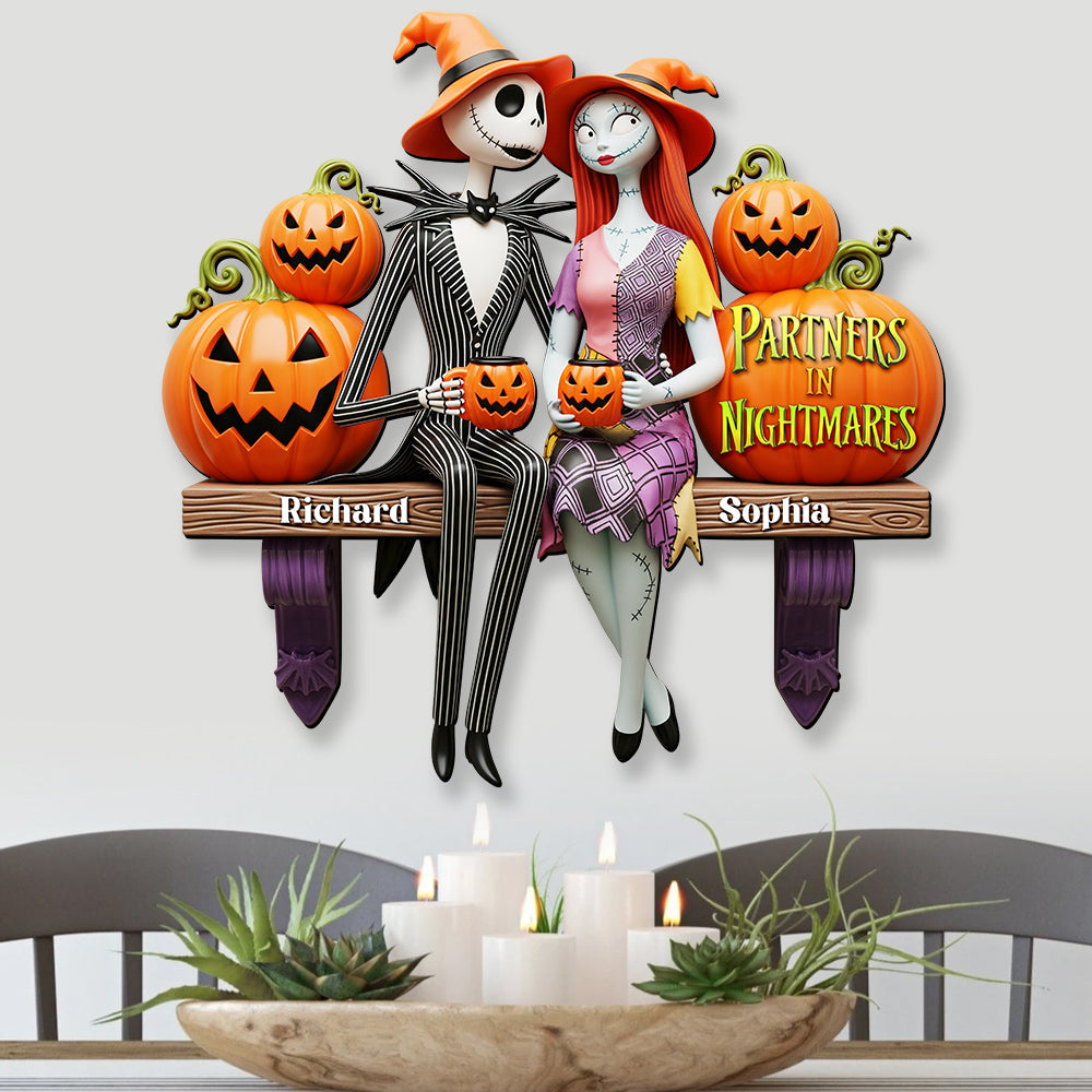 Spooky Couple Wood Sign - Personalized Halloween Gifts For Couple 01ohqn080825