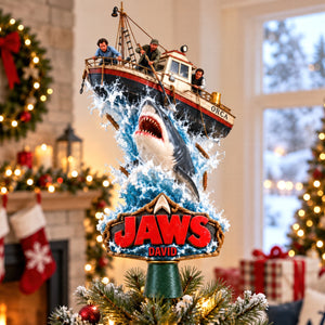 Shark Attack Christmas Tree Topper - Personalized Gifts For Movie Lovers 02naqn170926