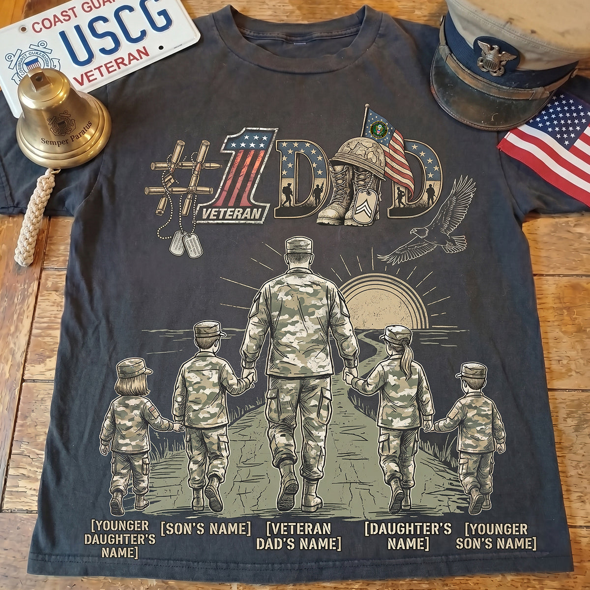 Best Veteran Dad Ever Shirt, Personalized Gifts For Military Dad 02qhdt250526