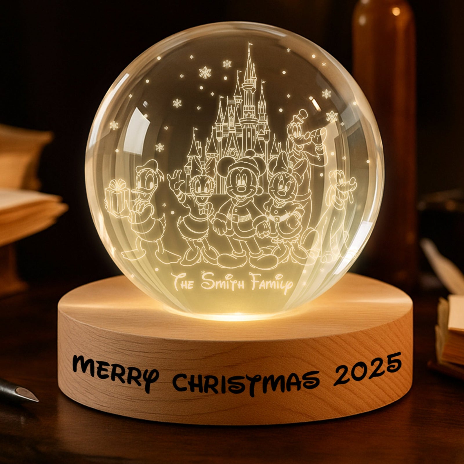 Together Family Moments Crystal Ball Night Light - Personalized Gifts For Family 06HYLU201025