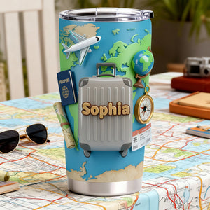 Adventure Awaits Travel Tumbler - Personalized Gift For Travel Lovers 05KILU060126