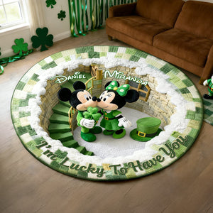 Saint Patrick’s Day - Personalized Gifts For Couple Quilted Round Mat 02NAMG100226