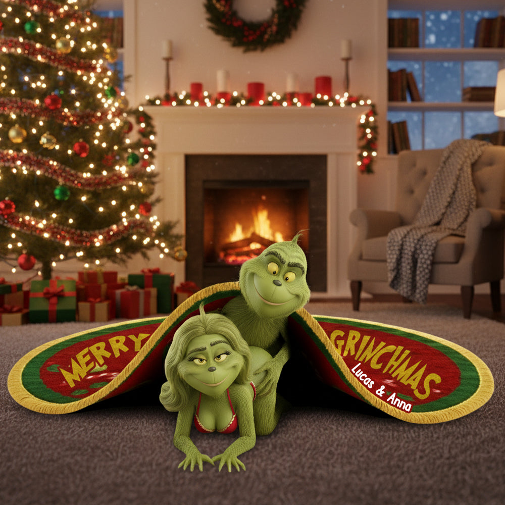 Naughty Green Couples Shaped Doormat - Personalized Gifts For Couples 04OHTN091025