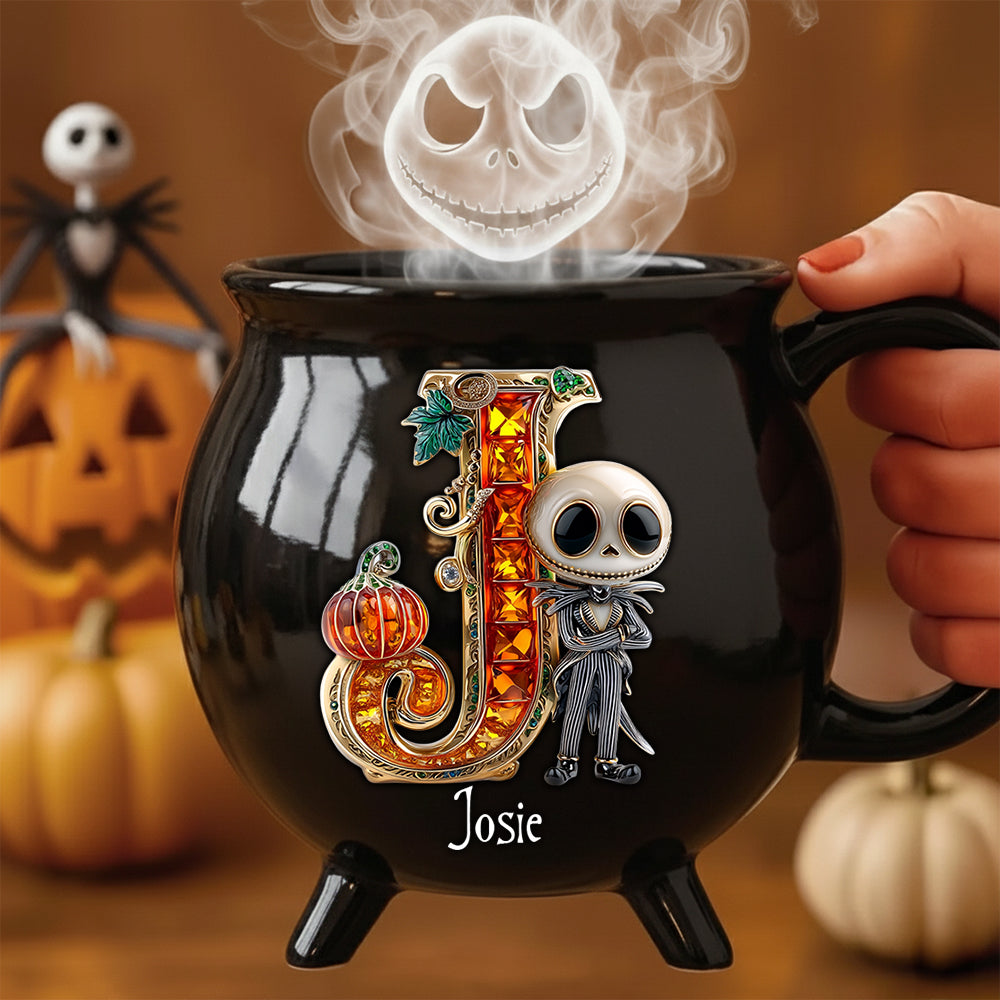 Spooky Alphabet Ceramic Cauldron Mug - Personalized Gifts For Halloween Cauldron Mug 02TGDT050925