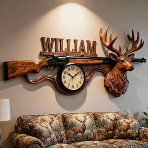 Hunting Deer Acrylic Wall Clock Personalized Gifts For Hunters 02TGMG301225