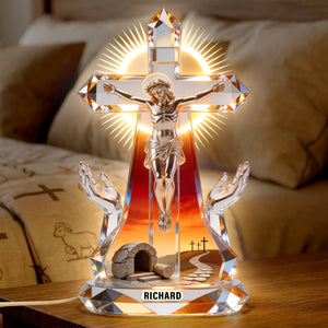 Jesus Christ Crucifix Light Box - Personalized Gifts For Christians 01naqn140326