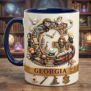 Enchanted Castle Alphabet Initial Letters Accent Mug, Personalized Gifts For Fantasy Lovers 03qhdt190126-Homacus