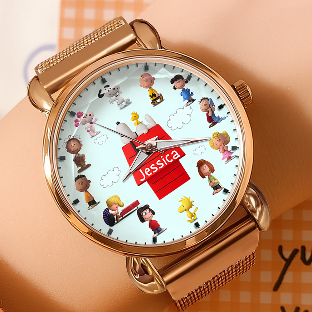 Personalized Christmas Timepiece – Cute Cartoon Mesh Strap Quartz Watch For Fans 01NAQN090725