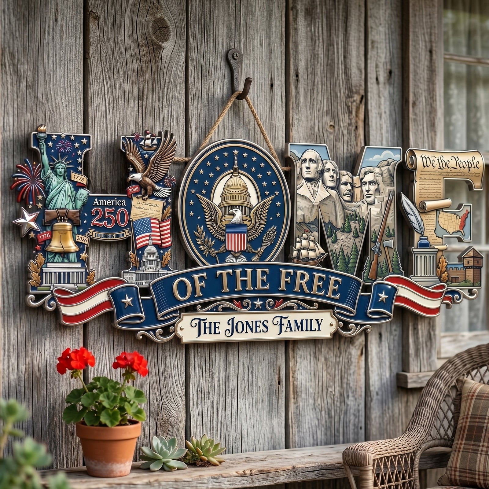 Proud Anniversary Home Of The Free Acrylic Sign, Personalized Decor Gifts For Patriots 04qhqn020626