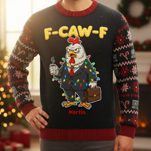 Funny Chicken Knitted Ugly Sweater - Personalized Gifts For Officers 05TOMG011125