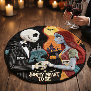 Spooky Couple Round Mat - Personalized Halloween Gifts For Couples 08hadt050826