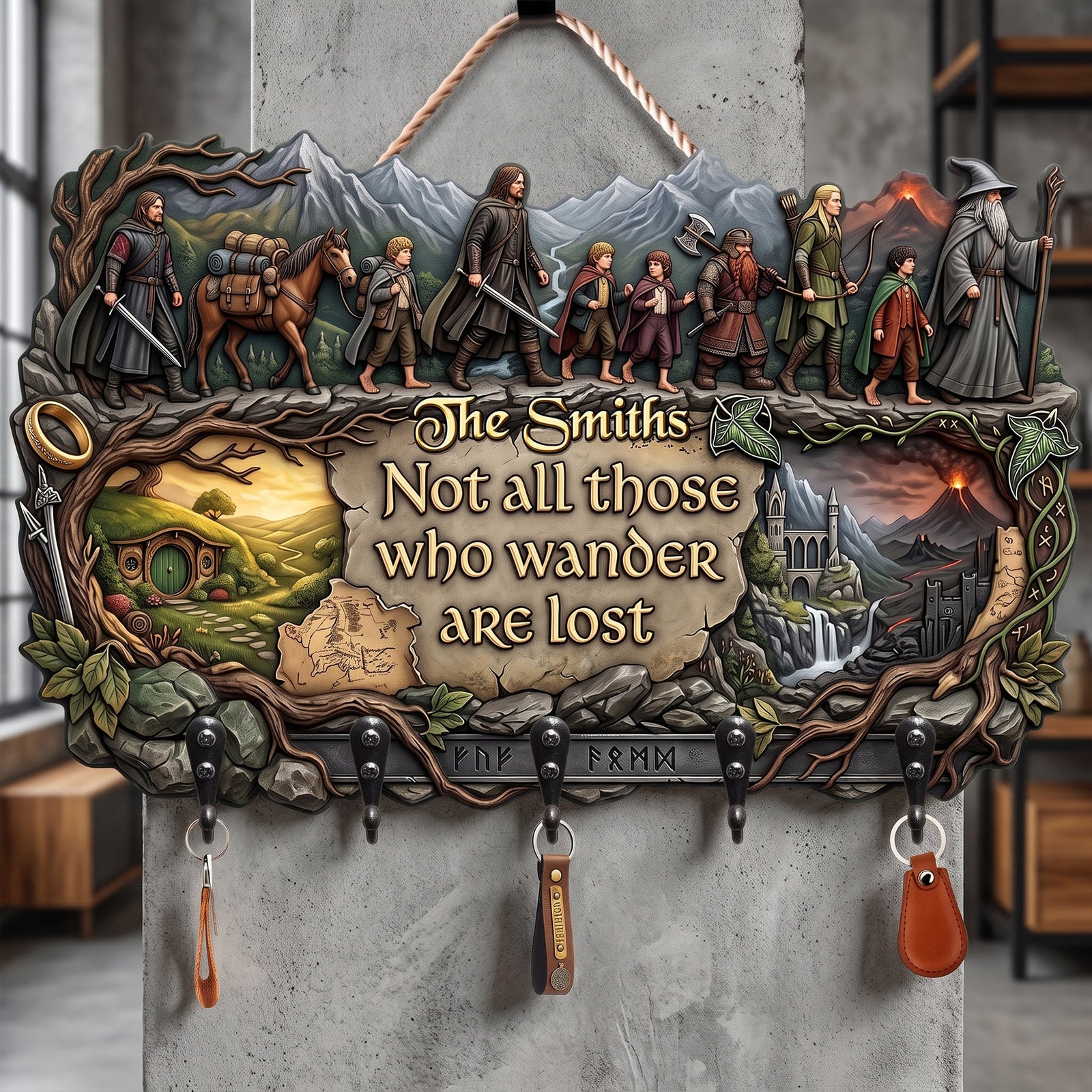 Warriors In Fantastical Journey Acrylic Key Hanger - Personalized Gifts 05naqn140726
