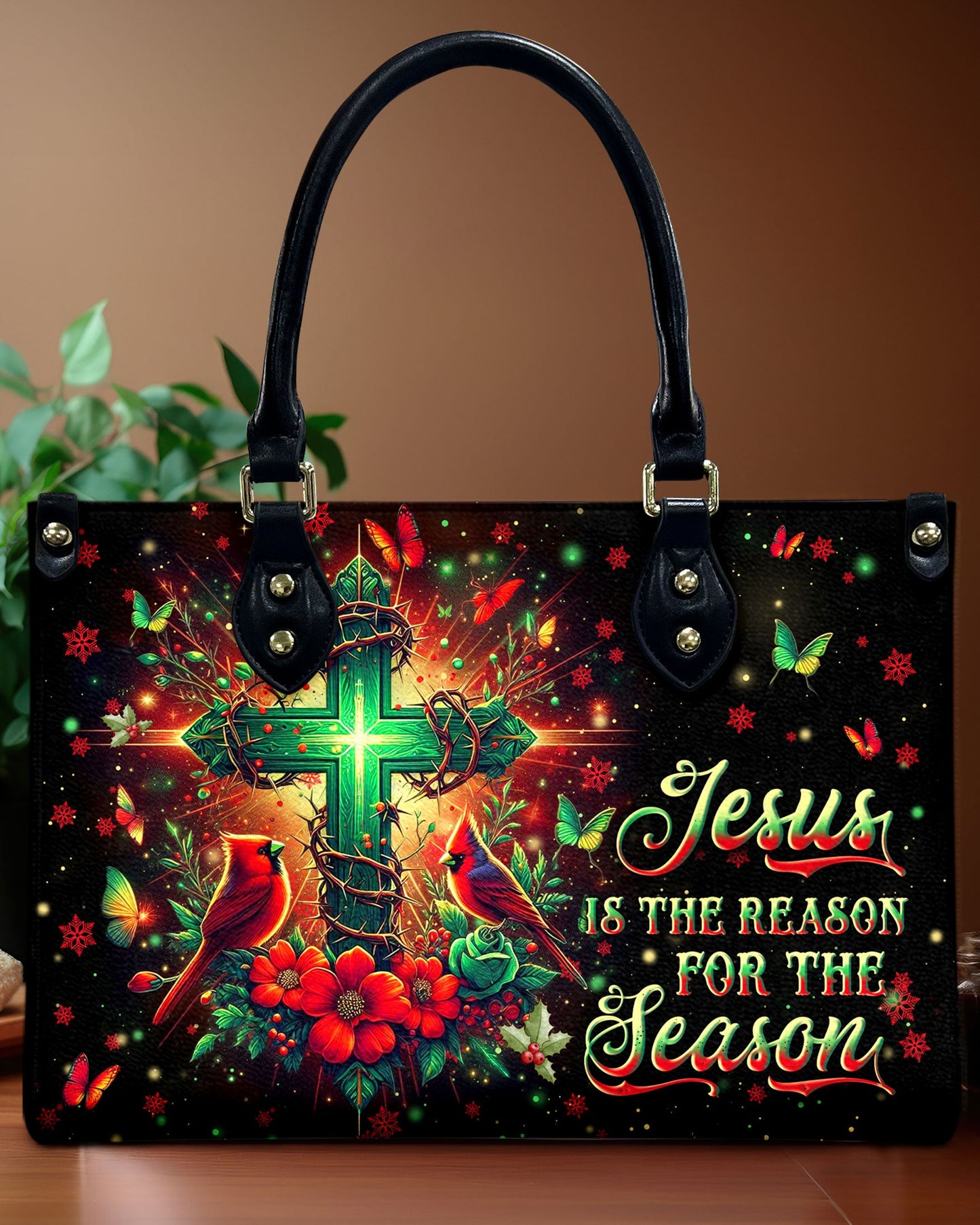 Jesus The Reason Cardinal - Leather Handbag 05acxa210425
