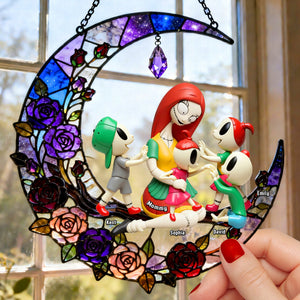 Spooky Mom and Kid Suncatcher Ornament - Personalized Gifts For Mom 05naqn240226