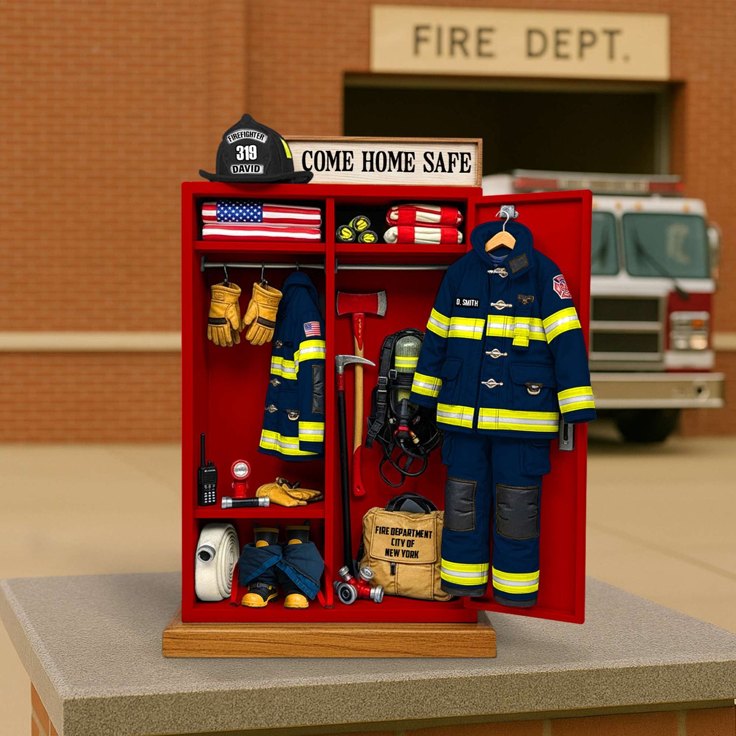 Firefighter’s Gear Locker Acrylic Plaque - Personalized Gifts For Firefighter 04QHTN060625-Homacus
