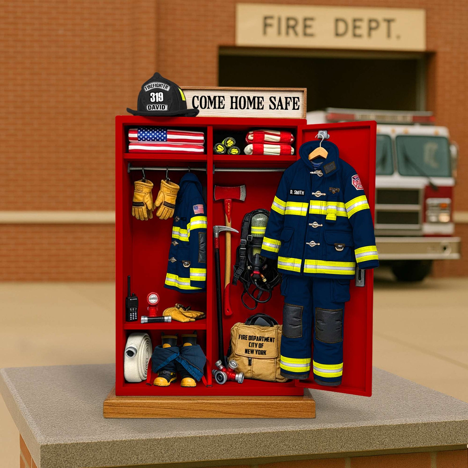 Firefighter’s Gear Locker Acrylic Plaque - Personalized Gifts For Firefighter 04QHTN060625-Homacus