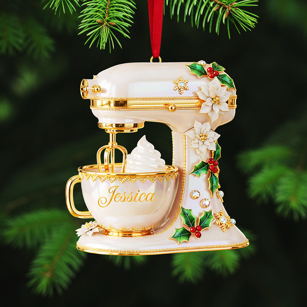 Personalized Gifts For Christmas, Baking Mixer Custom Shape Acrylic Ornament 02pgta091025