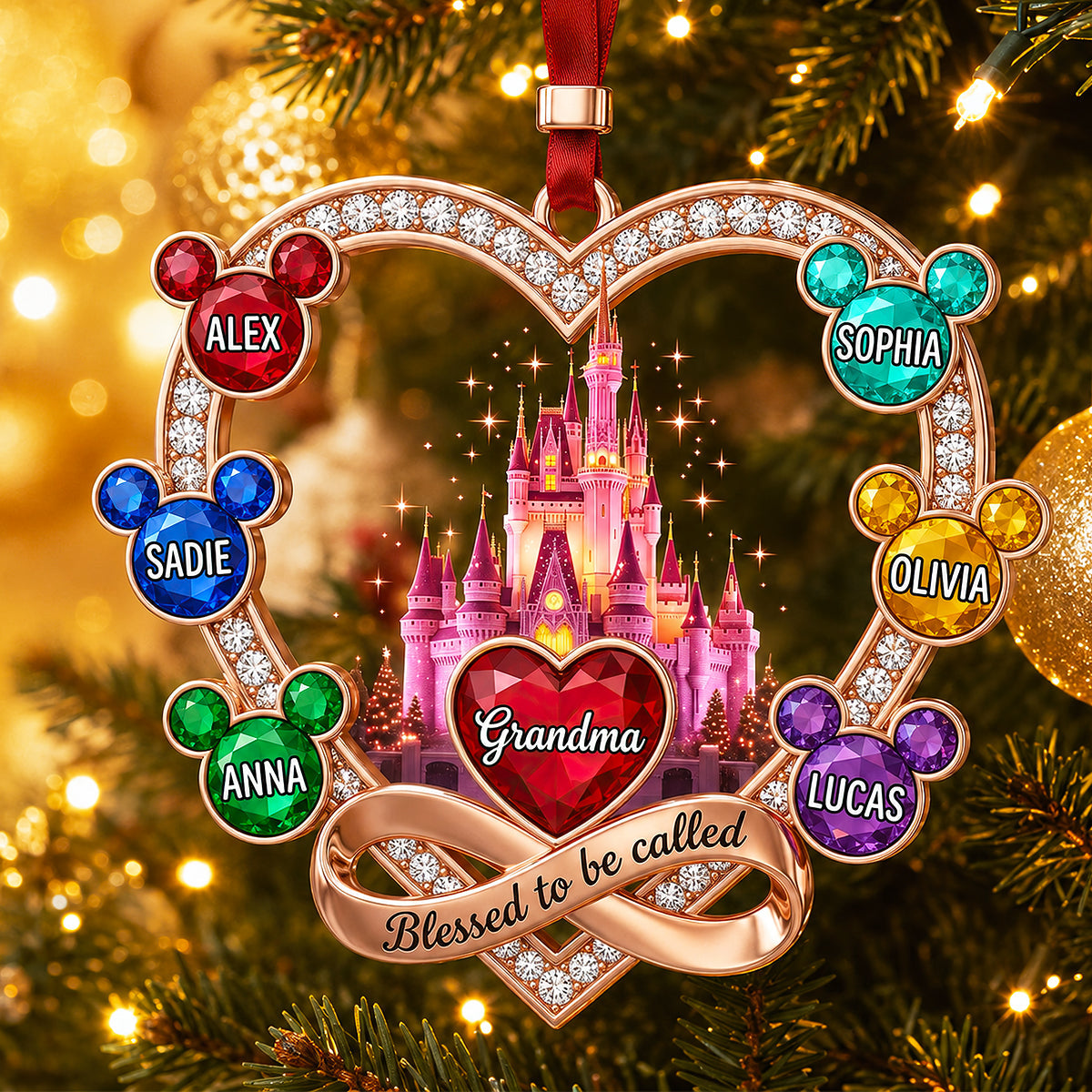 Grandma Blessed With Love Christmas Ornament - Personalized Gifts For Grandma 05nadt240826-Homacus