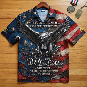 Bold Eagle Veteran Hawaiian Shirt, Personalized Gifts For Veterans 03QHDT160626