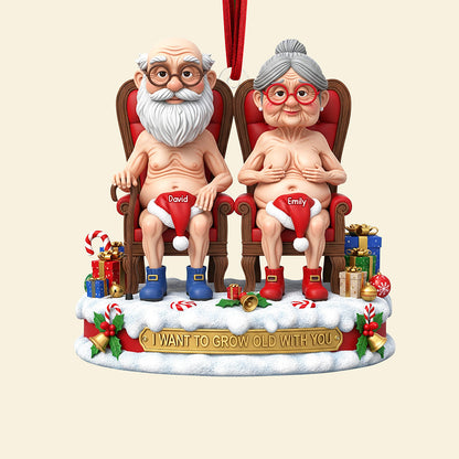 Naughty Old Couple Christmas Ornament - Personalized Gifts For Couple 03ohqn300825 - Ornament - GoDuckee