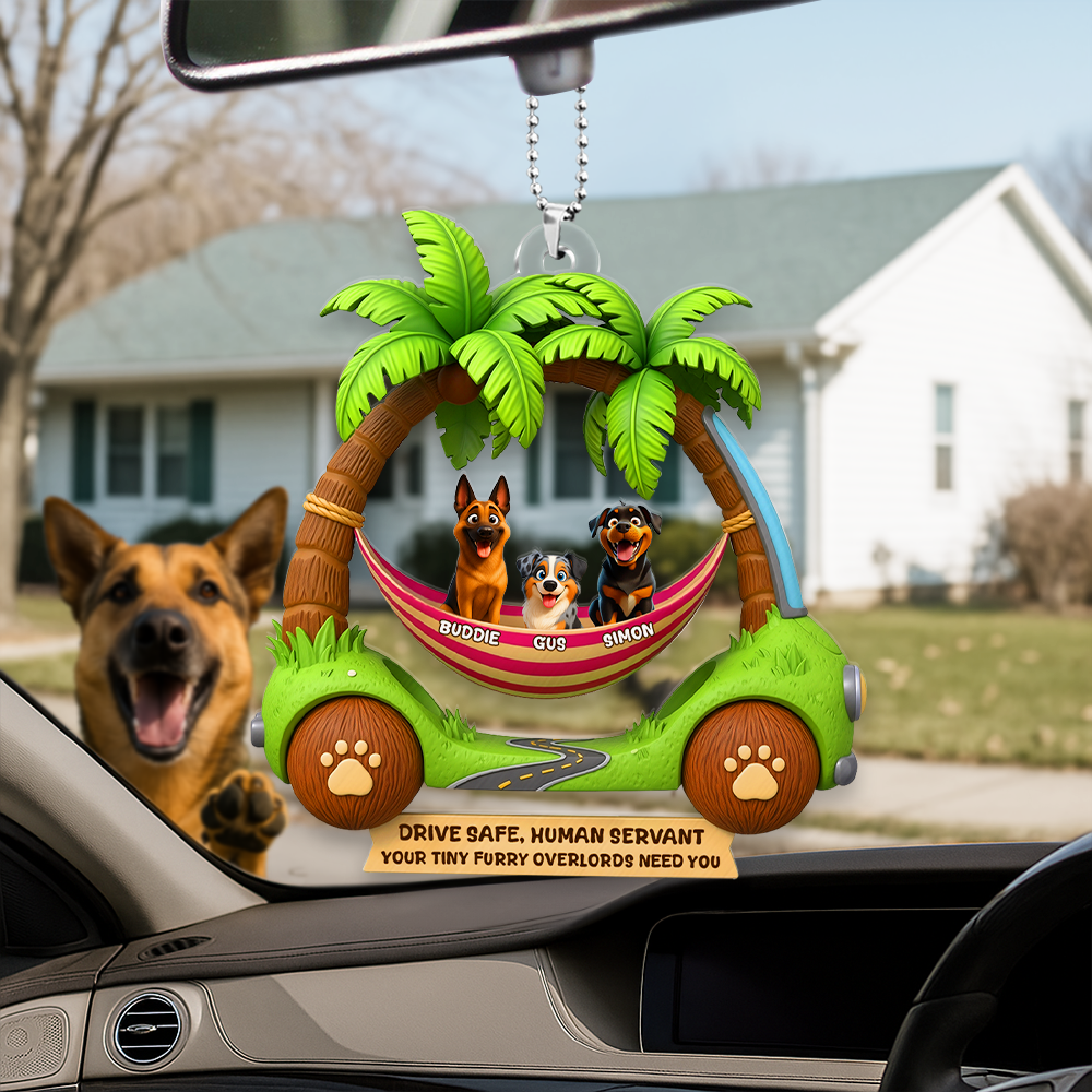Furry Overlords Hammock Car Ornament - Personalized Gifts For Dog Lovers 04TGLU280725