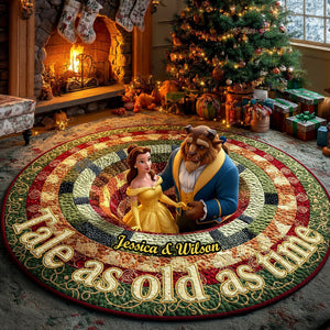 Couple Quilted Round Mat - Personalized Gifts For Couple 01TGMG300925