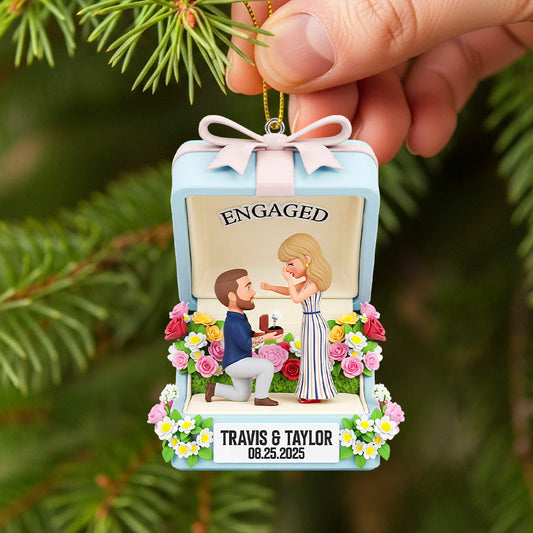 Personalized Engagement Anniversary Gifts For Couple Christmas Ornament 04natn290825