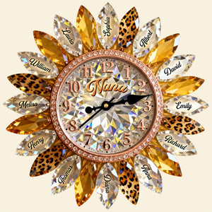 Sunflower Family Acrylic Hanging Wall Clock – Personalized Gifts For Grandma 02naqn221225
