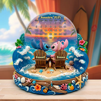 Cartoon Beach Couple Acrylic Plaque Personalized Gifts 02tolu260625