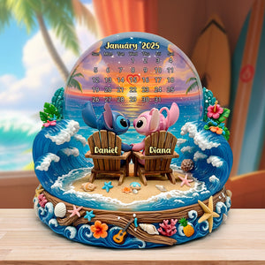 Cartoon Beach Couple Acrylic Plaque Personalized Gifts 02tolu260625