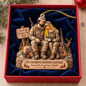 Hunting Partner Wood Effect Ornament - Personalized Gifts For Hunting Couple 02qhqn191026