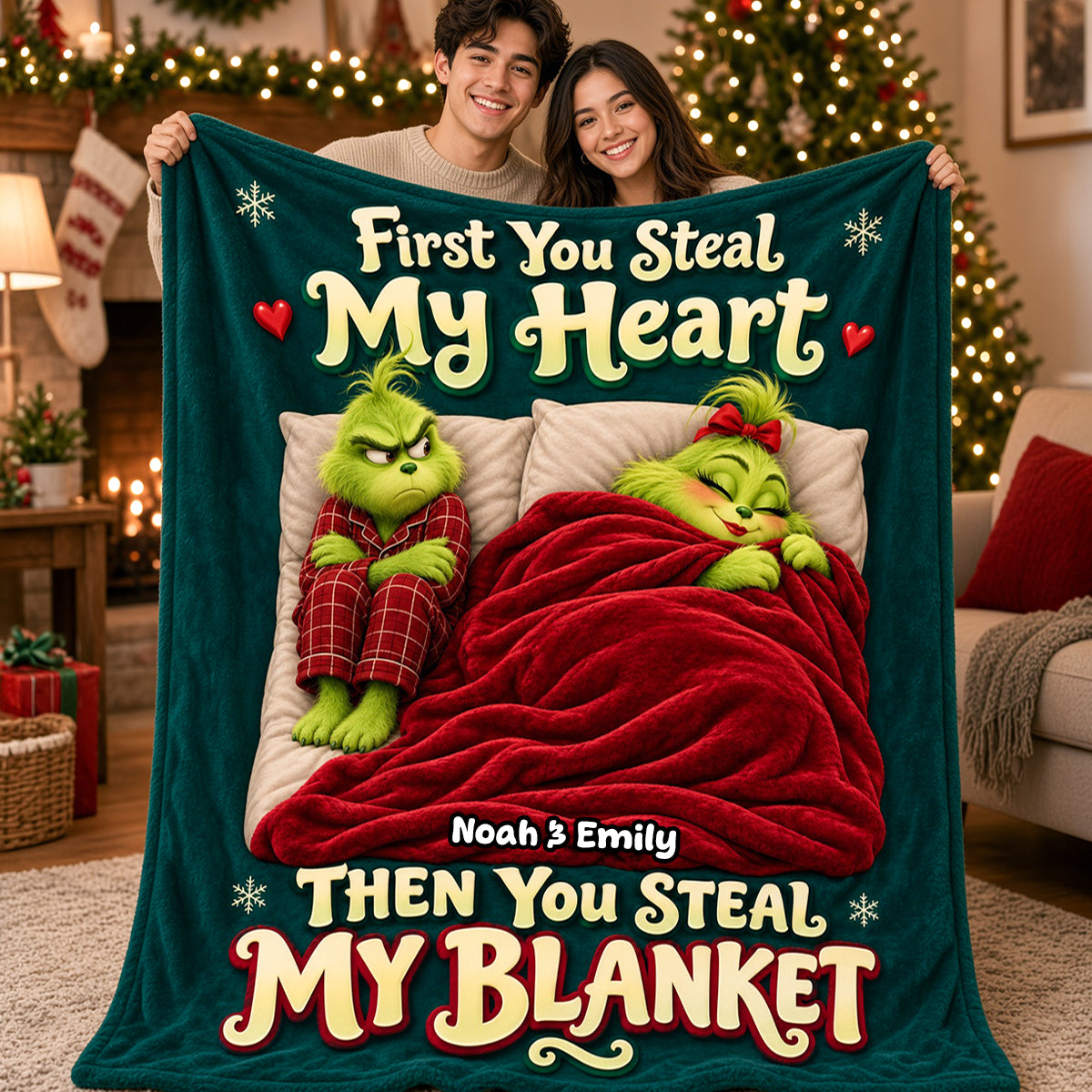 Love Stealer Couple Blanket, Personalized Christmas Gifts For Couple 03qhdh121026