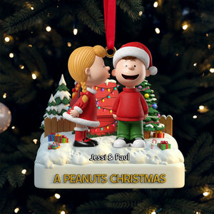 Kissing Couple Christmas Ornament Personalized Gifts For Couple 04NALU061025