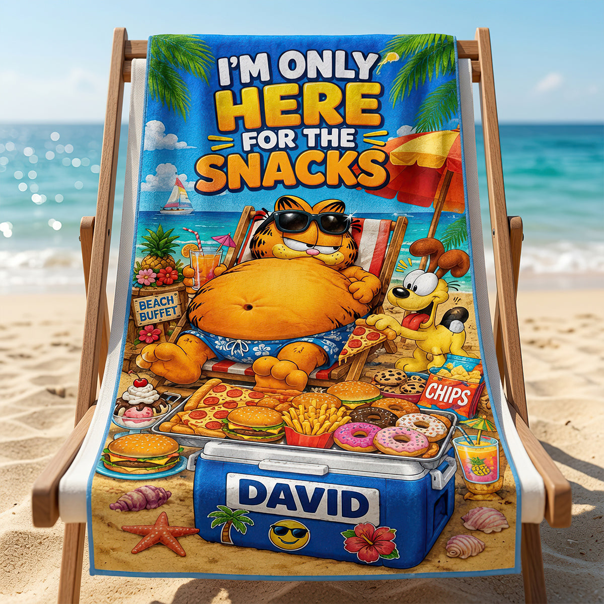 Beach Snacks Club Beach Towel - Personalized Gifts 04HADT180726