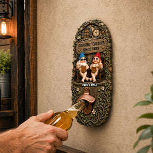 Drinking Together Couple Wall Hanging Bottle Opener - Personalized Gifts For Couples 05OHDH200726
