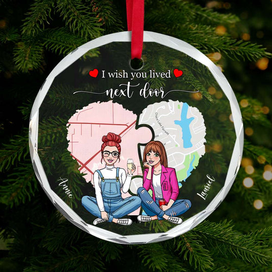 Personalized Gift For Besties Christmas Crystal Ornament 04PGLU251024HH - Ornament - GoDuckee