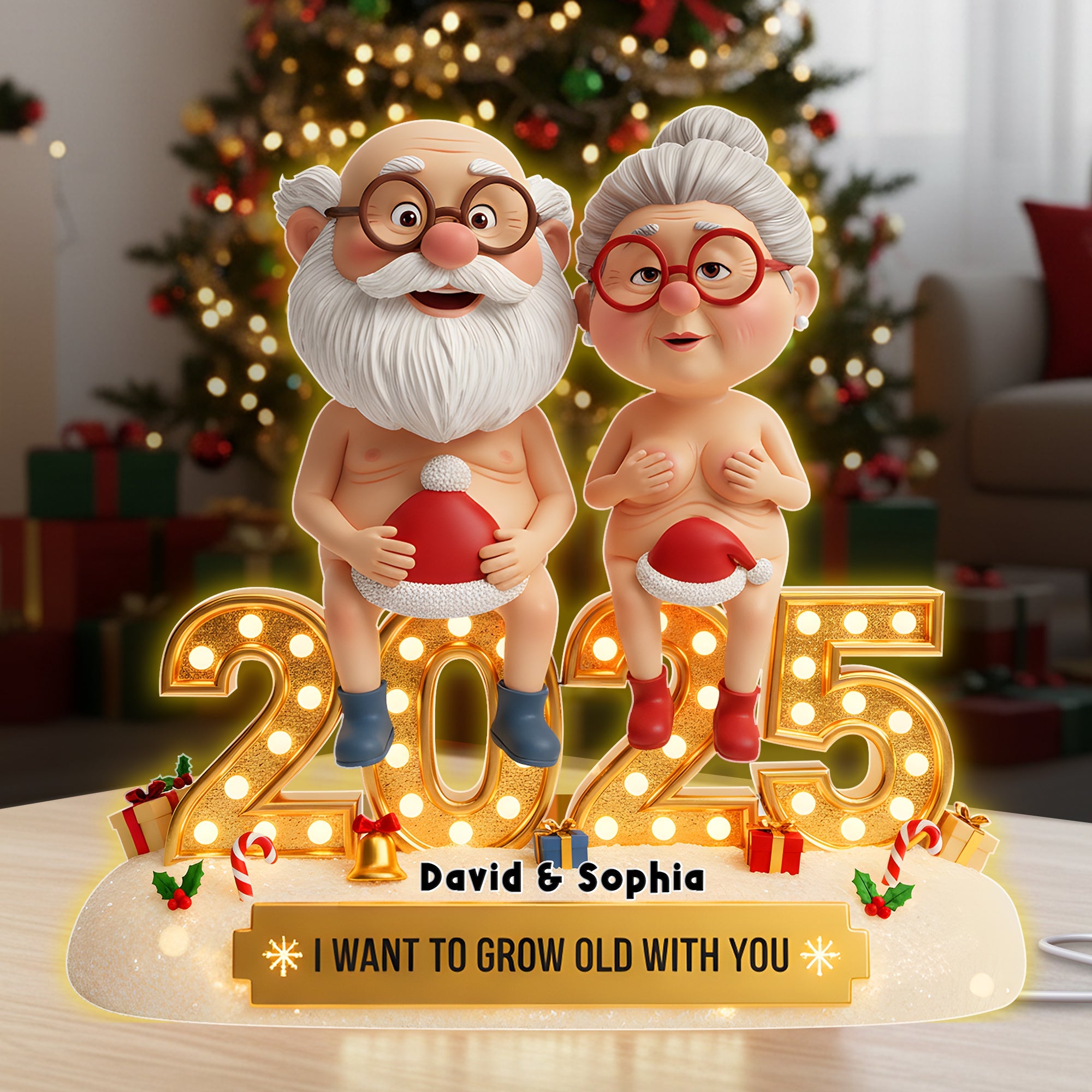 Old Naughty Couple Acrylic Light Box 06ohlu301025