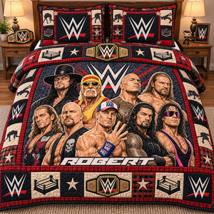 Championship Wrestling Quilt Bed Set - Personalized Gifts For Wrestling Lovers 01nadt131026