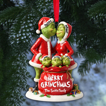 Festive Family Love Ornament - Personalized Christmas Gift For Family 02NALU150925