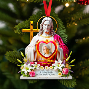 Memorial Jesus Ornament Custom Photo Gifts For Heaven 01HUDT090925