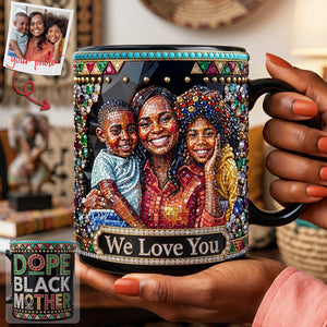 Custom Photo Black Mom Coffee Mug - Personalized Gifts For Mom 01huta130426 - Coffee Mug - GoDuckee