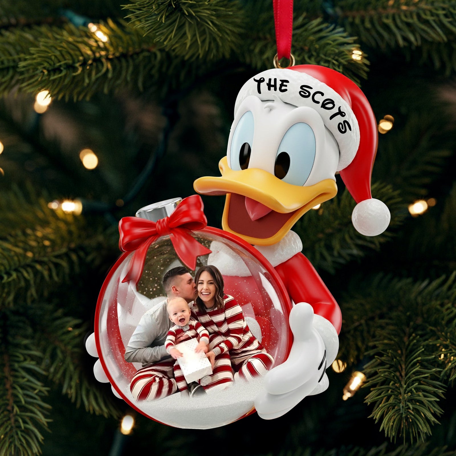 Joyful Christmas Family Ornament - Personalized Custom Photo Gift For Family 05PGLU051125