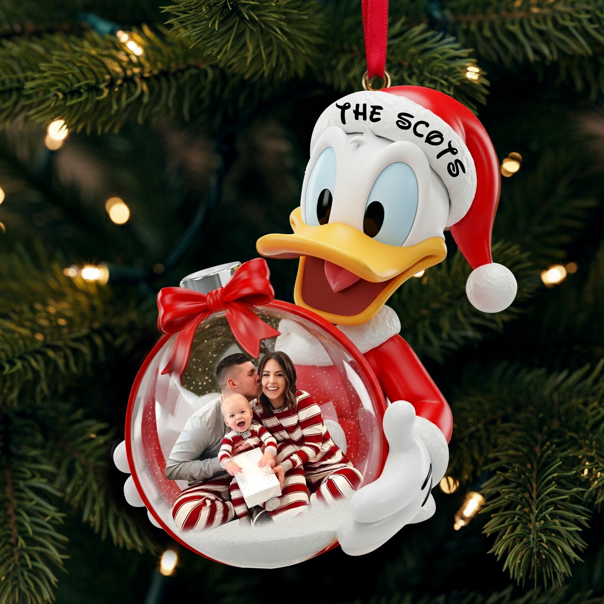 Joyful Christmas Family Ornament - Personalized Custom Photo Gift For Family 05PGLU051125