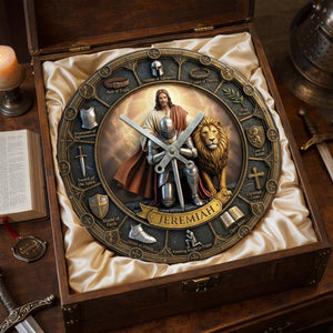 Kneeling Knight Acrylic Hanging Wall Clock - Personalized Gifts For Christian 01hulu060326