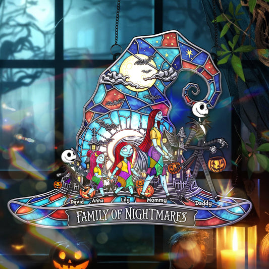 Family Of Nightmares Suncatcher Ornament Personalized Gifts For Family 02OHMG210825