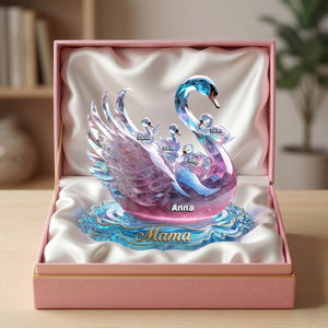 Beautiful Swan Mom Acrylic Plaque, Personalized Mother's Day Gifts 04qhtn120326