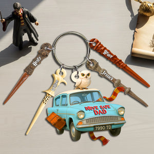 Dad's Wand Acrylic Tag Keychain 07NALU280525 - Personalized Gifts For Dad